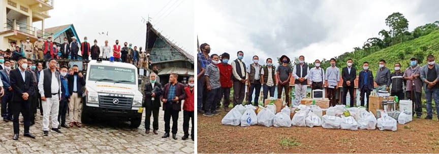 Officials and others during the launching of Force Trax Ambulance and also receiving medical equipments.